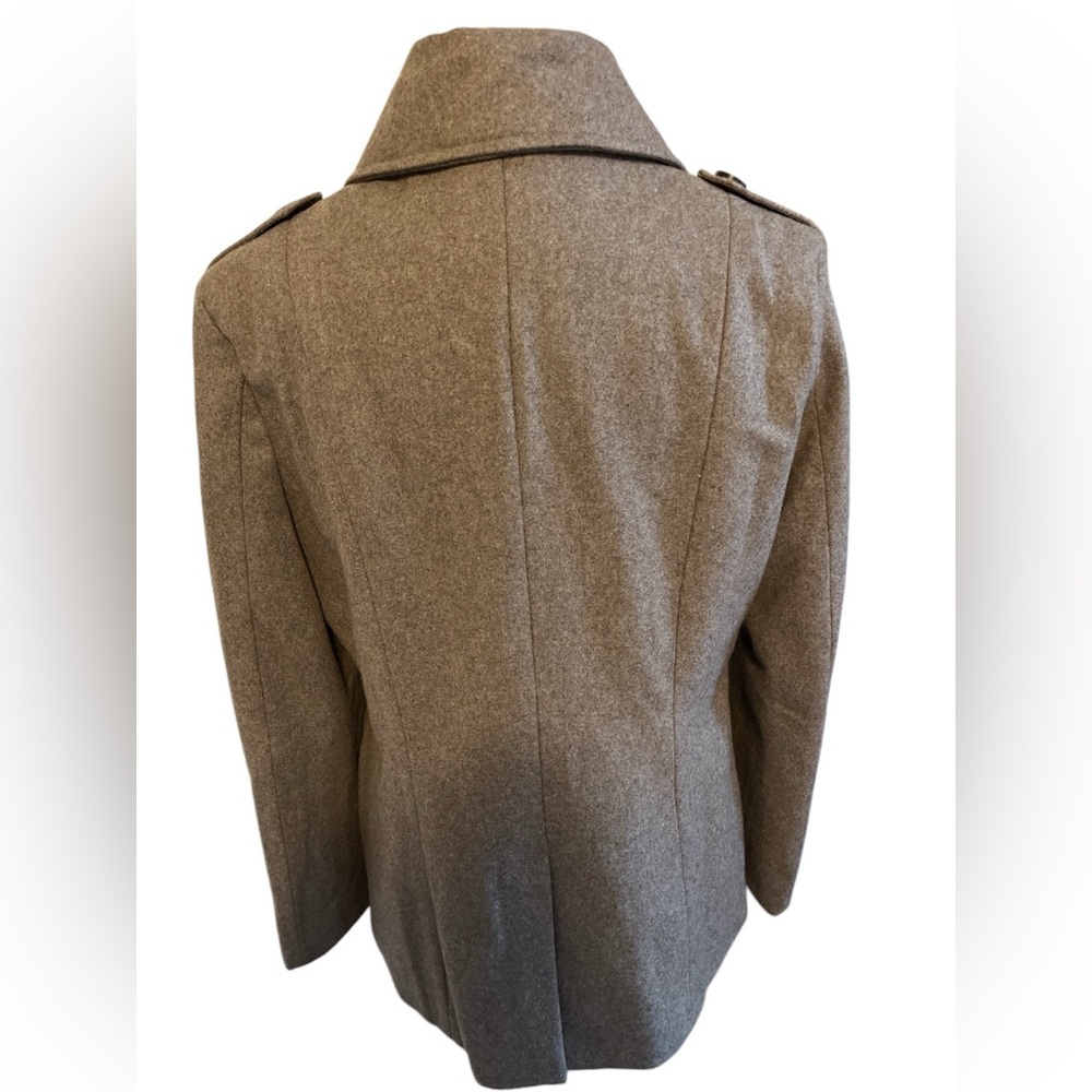 New York & Co. double breasted Wool Tan blend coat w/Military detail size Large - Picture 4 of 13